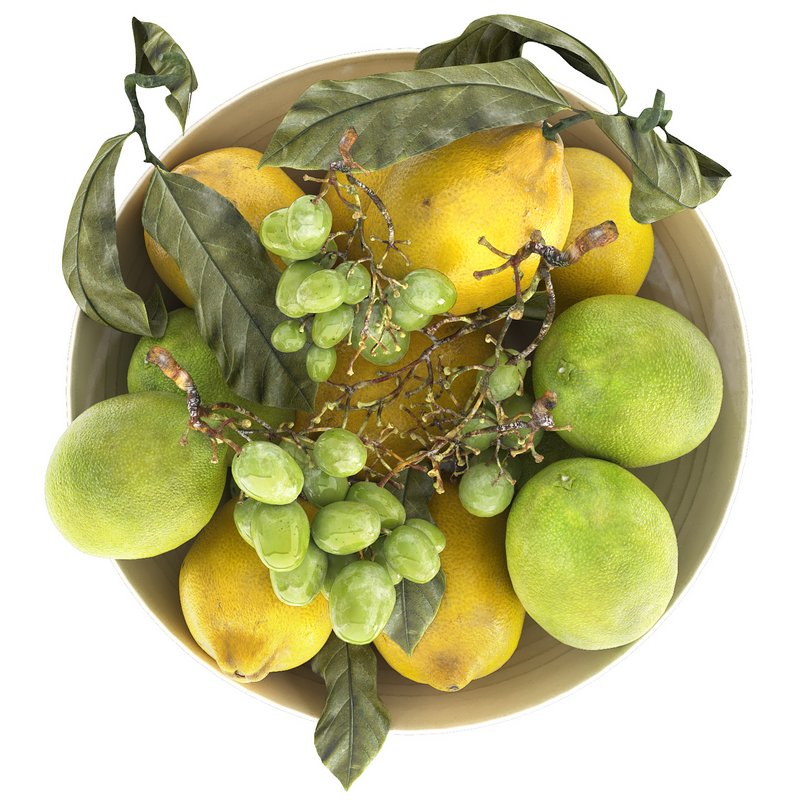 bowl of lemons and grapes - Image 3