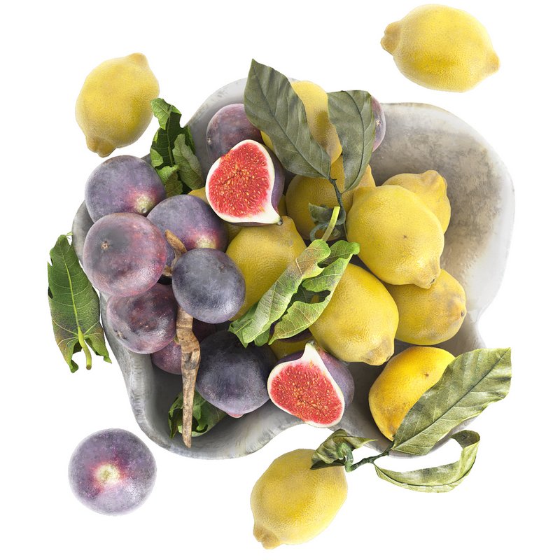 bowl of figs and lemons - Image 1