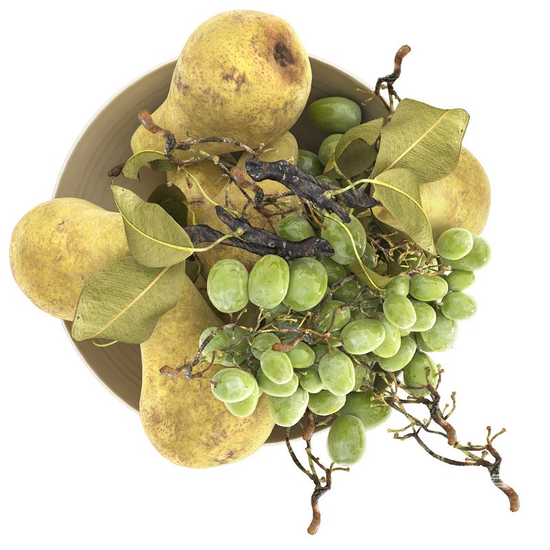 bowl of pears and grapes - Image 1