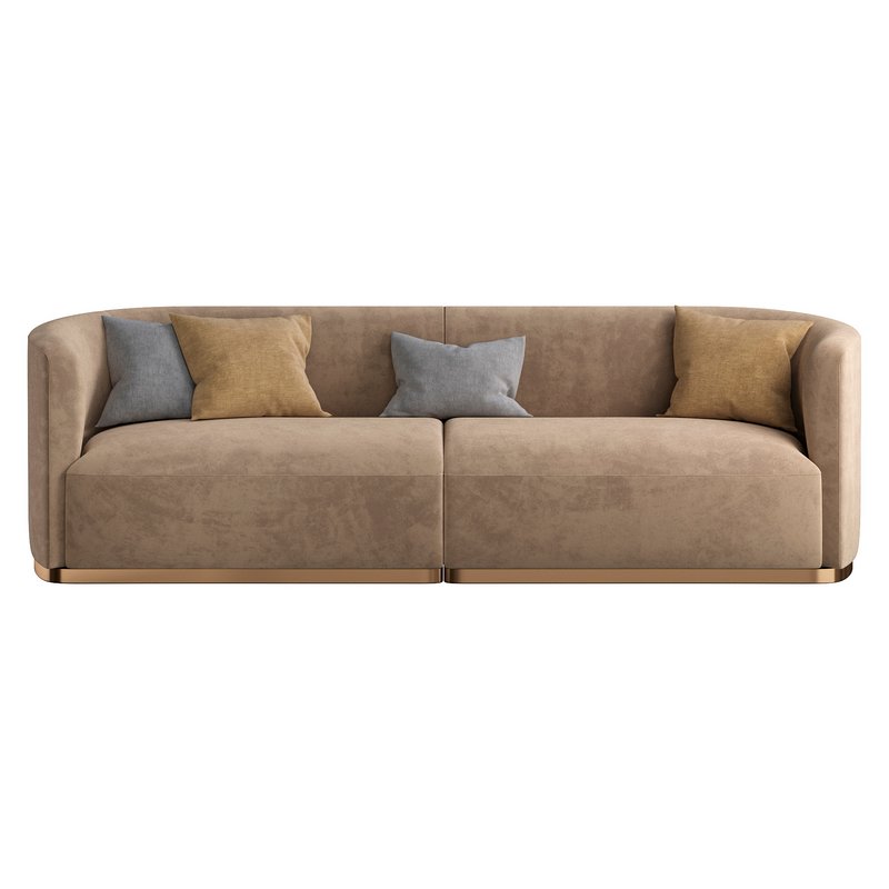 Contemporary Hand Tailored Sofa with Round Edges 2 - Image 4