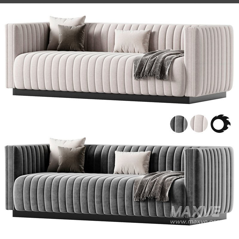 Conjure Channel Tufted Velvet Sofa - Image 1