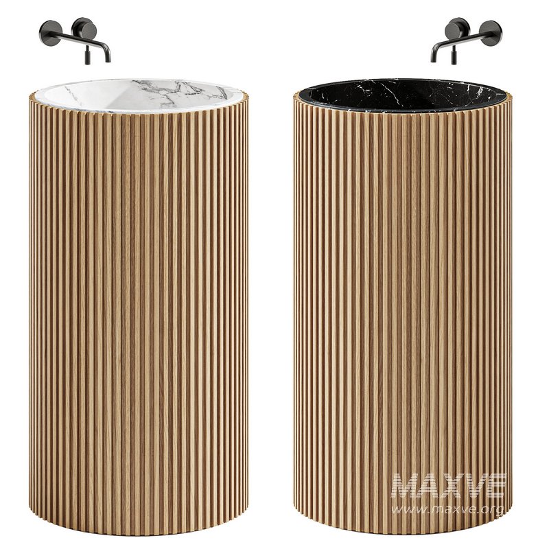 SALVATORI ADDA FREESTANDING SINK RIBBED WOOD - Image 1