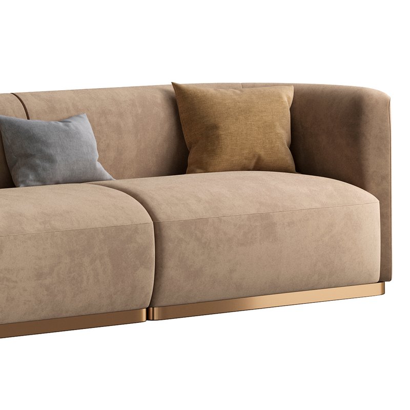 Contemporary Hand Tailored Sofa with Round Edges 2 - Image 2