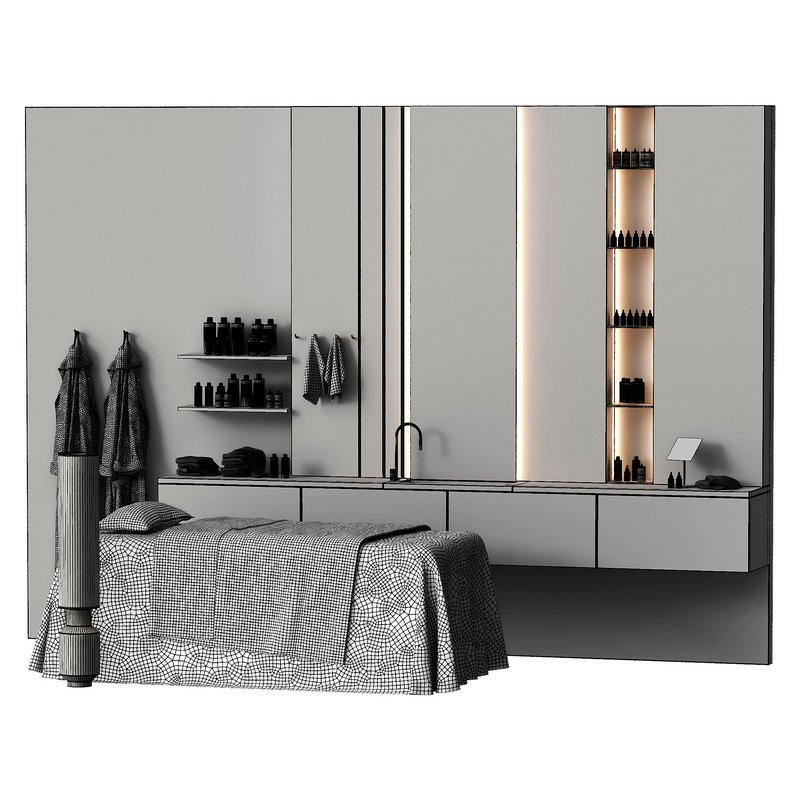 Modern spa with massage couch and accessories - Image 4