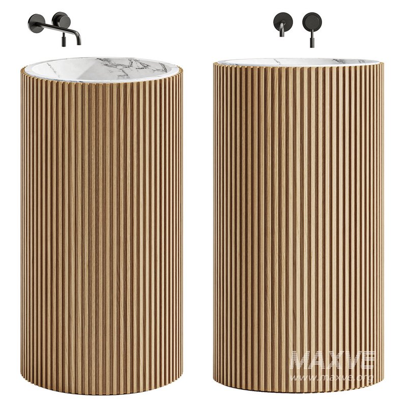 SALVATORI ADDA FREESTANDING SINK RIBBED WOOD - Image 2