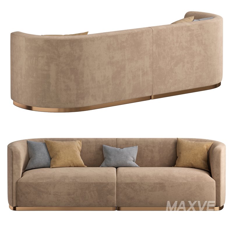 Contemporary Hand Tailored Sofa with Round Edges 2 - Image 1