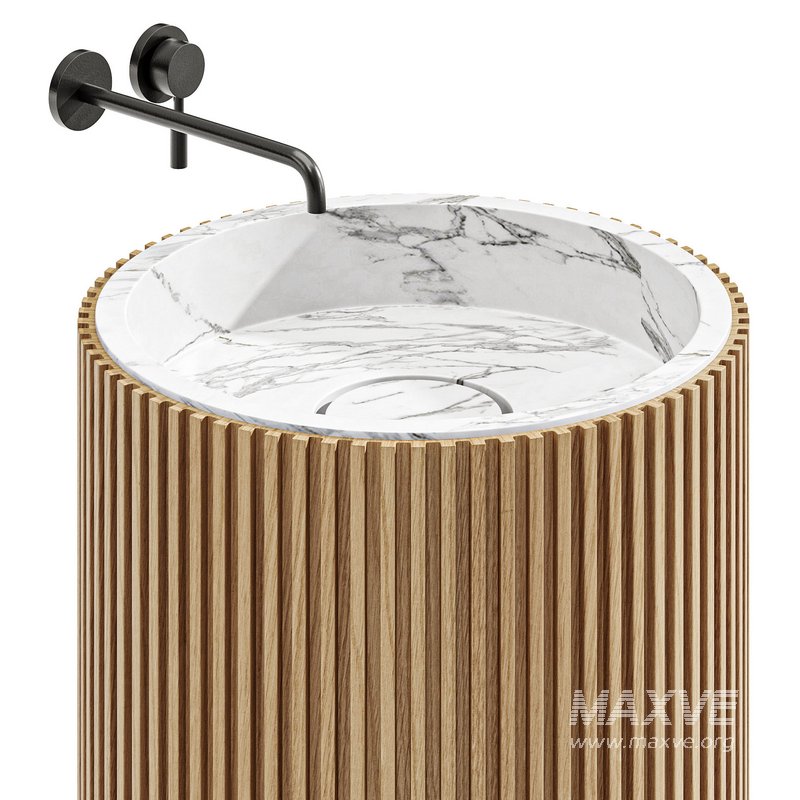 SALVATORI ADDA FREESTANDING SINK RIBBED WOOD - Image 3