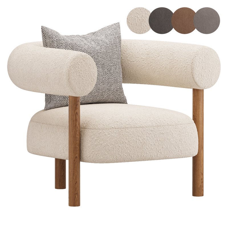 Boston Snow Boucle Chair - Image 1