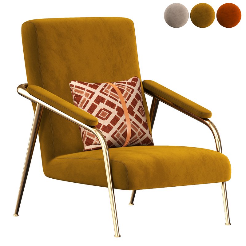 Mid century Accent Chair Velvet - Image 2