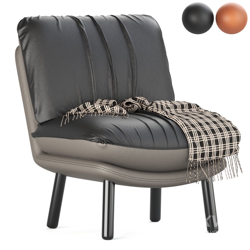 Zuiver Lazy Accent Chair in Vintage Brown - Image 1