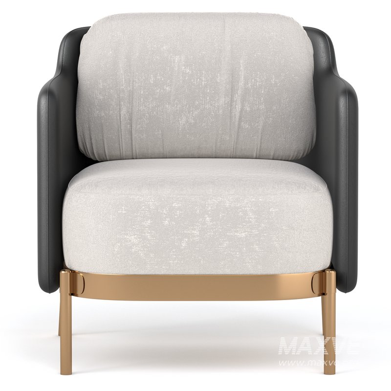 Mid_Century_Faux_Leather_Armchair - Image 1