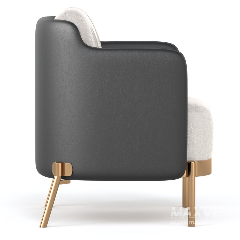 Mid_Century_Faux_Leather_Armchair - Image 2