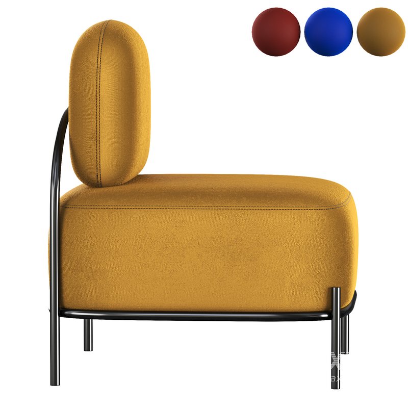 Pink Linen Upholstered Armless Accent Chair Black Leg - Image 3