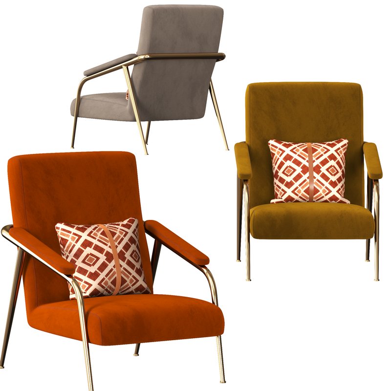 Mid century Accent Chair Velvet - Image 1