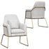 Gray Velvet Accent Chair Modern Upholstered Arm Chair with Gold Legs Pillow Included - Thumbnail 1