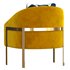 Modern Accent Chair Cotton&Linen Upholstered Metal in Gold - Thumbnail 4
