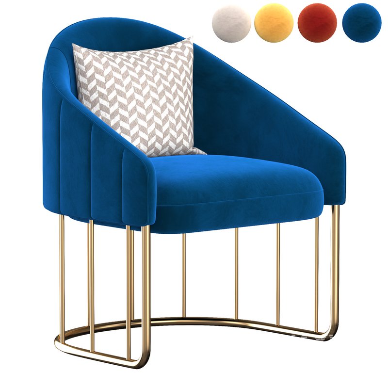Modern_Accent_Chair_Velvet_Upholstered_Chair_Gold_Base - Image 2