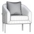 Modern Accent Chair Cotton&Linen Upholstered Metal in Gold - Thumbnail 3