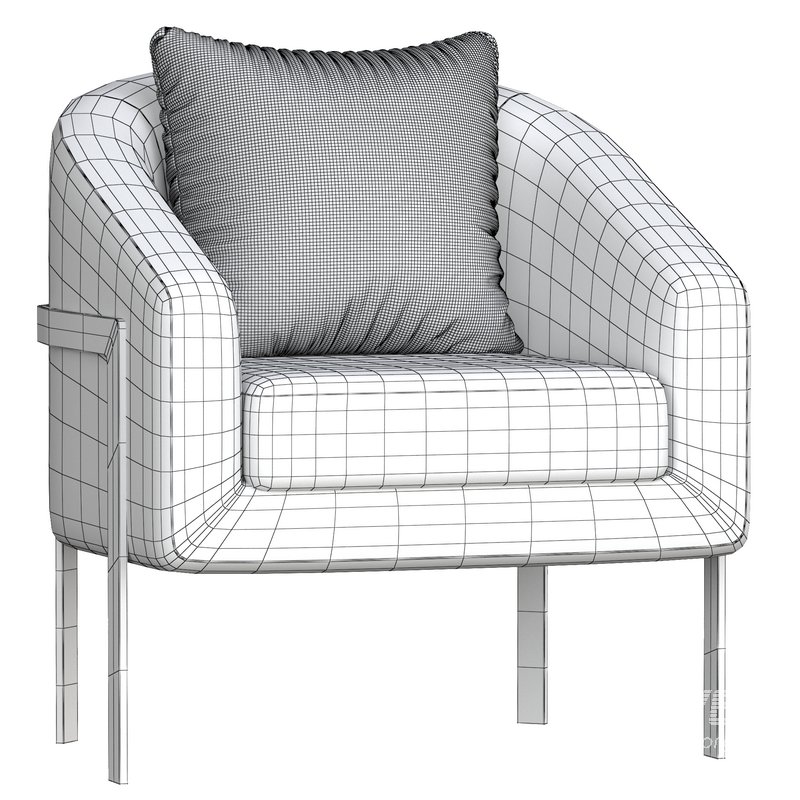 Modern Accent Chair Cotton&Linen Upholstered Metal in Gold - Image 3