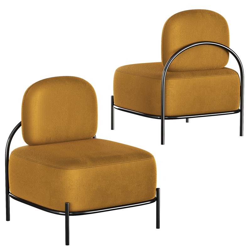 Pink Linen Upholstered Armless Accent Chair Black Leg - Image 4