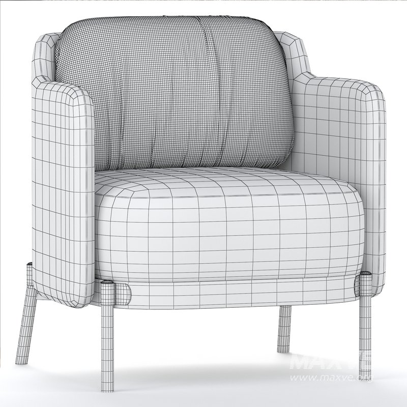 Mid_Century_Faux_Leather_Armchair - Image 4