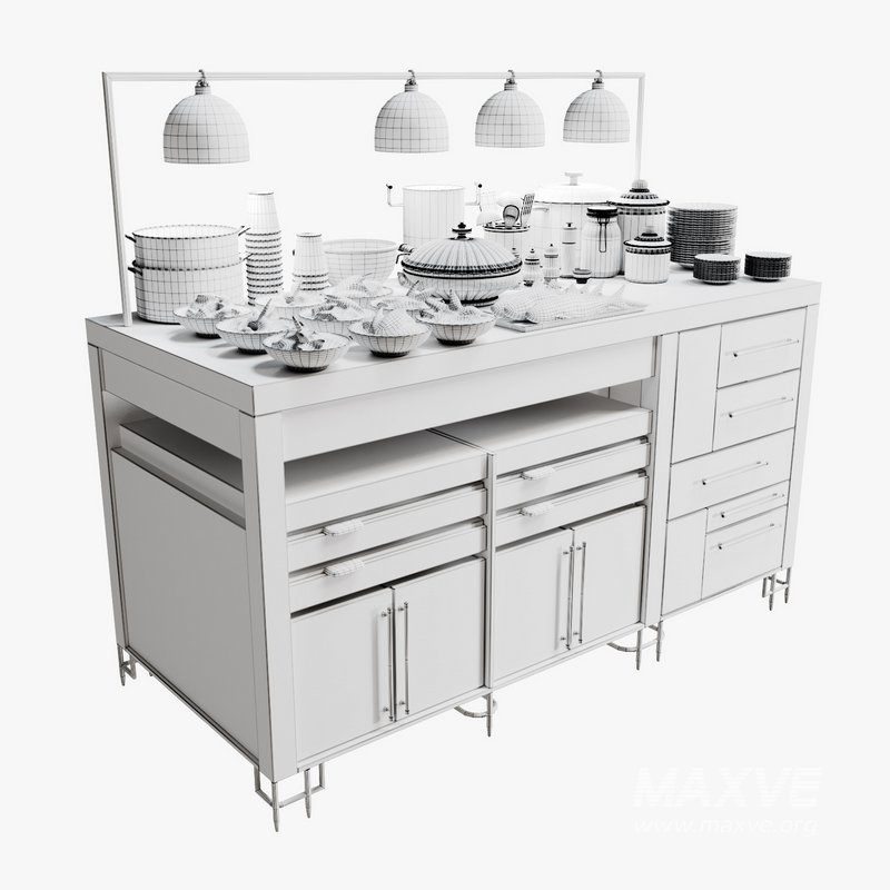 Food Serving Table with Seafood - Image 5