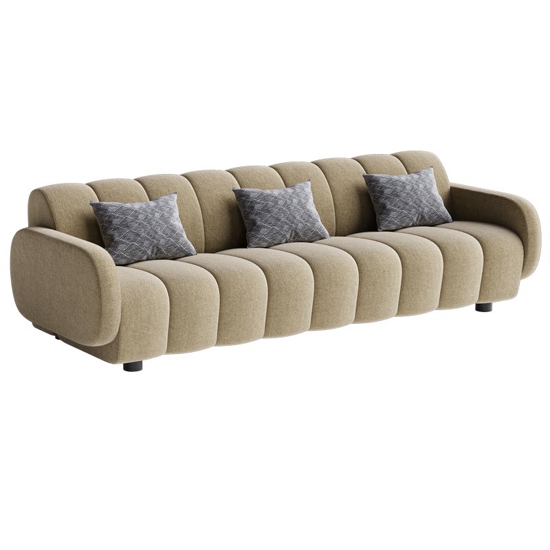 Channel Tufted Retro Sofa - Image 1