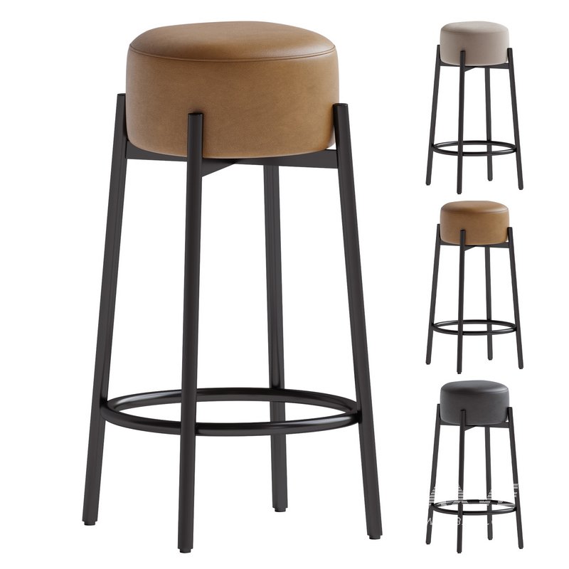 Colombe Upholstered Counter Stool with Metal Frame - Image 1