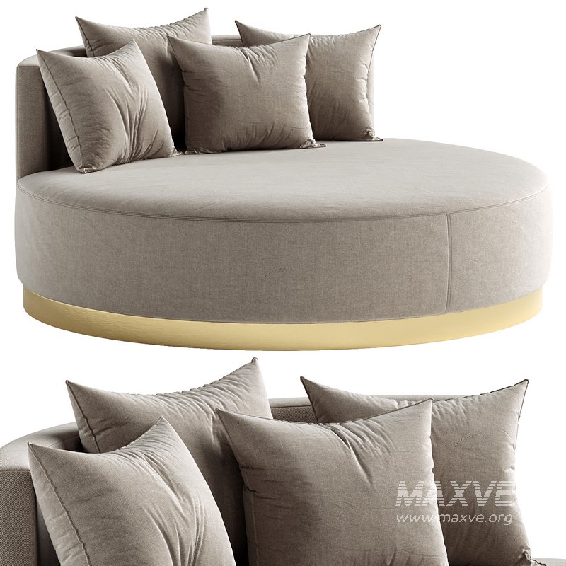 Upholstered round chaise - Image 1