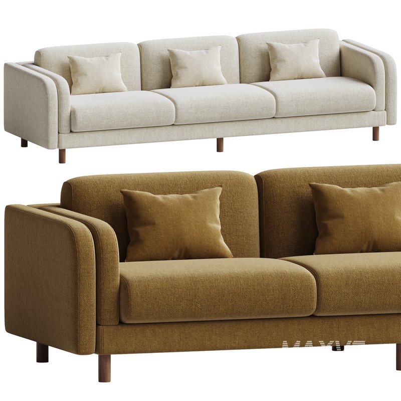 Pershing Curved Arm 104 Sofa - Image 1