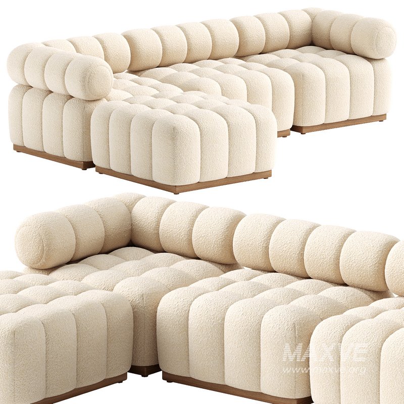 Roma Outdoor 3 Piece Sectional With Ottoman - Image 1