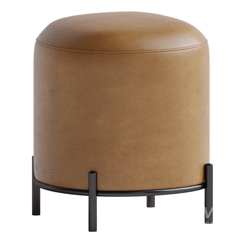 Soft pouf on metal legs - Image 1