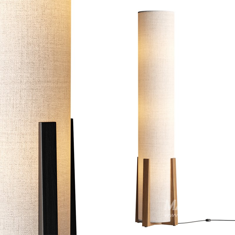 Breton 3 Light Floor Lamp in Natural - Image 2