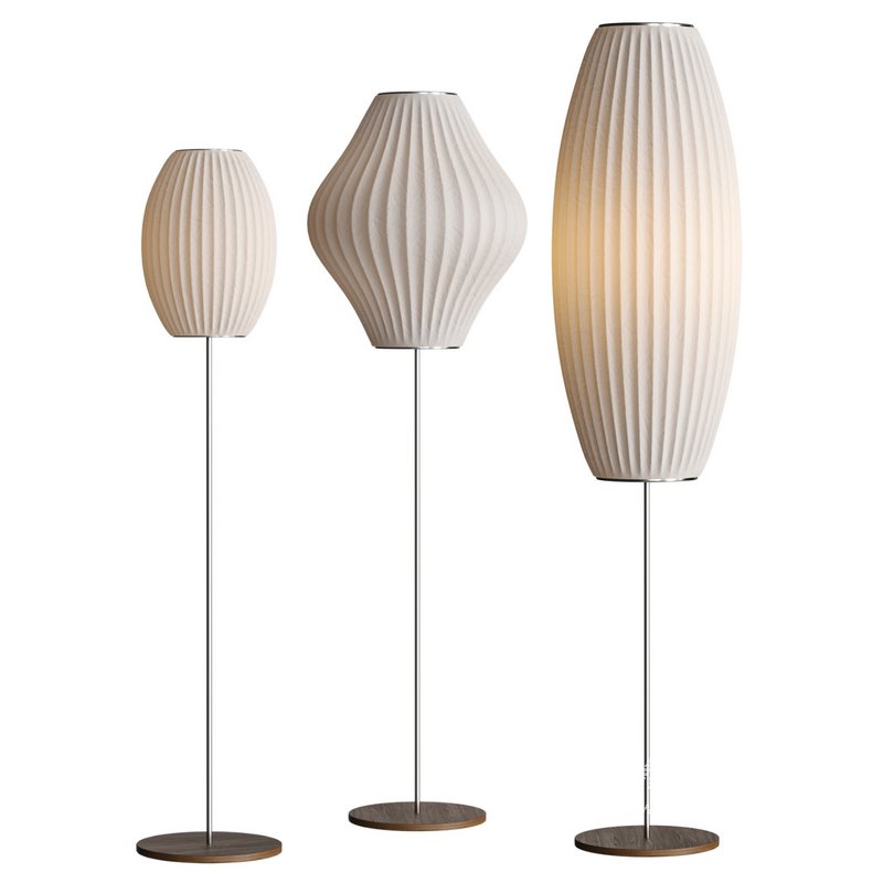 Bubble Lotus Floor Lamp. Herman Miller. Nelson. Cigar - Image 1