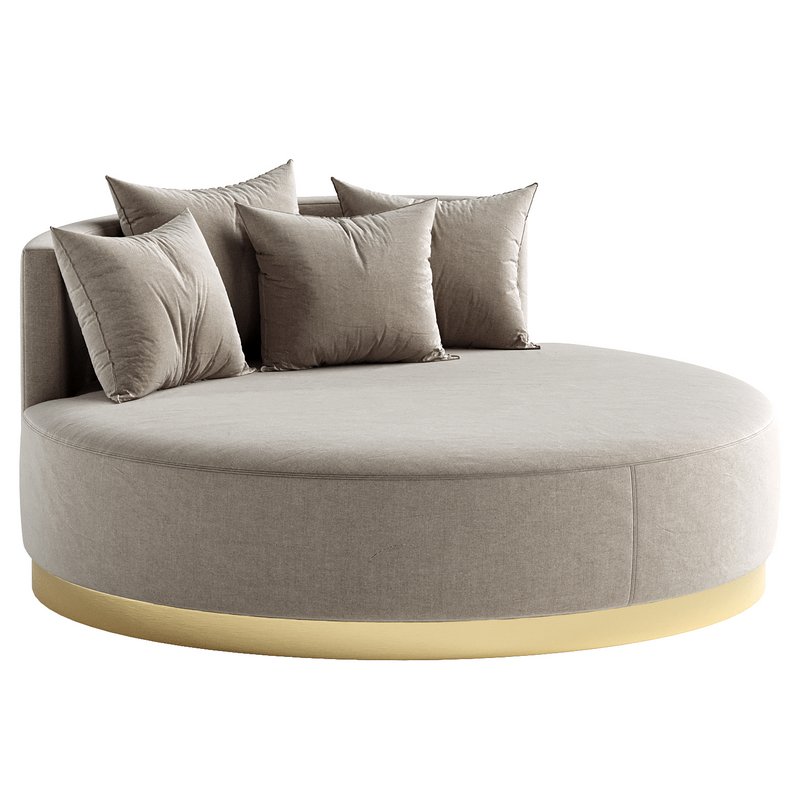 Upholstered round chaise - Image 3