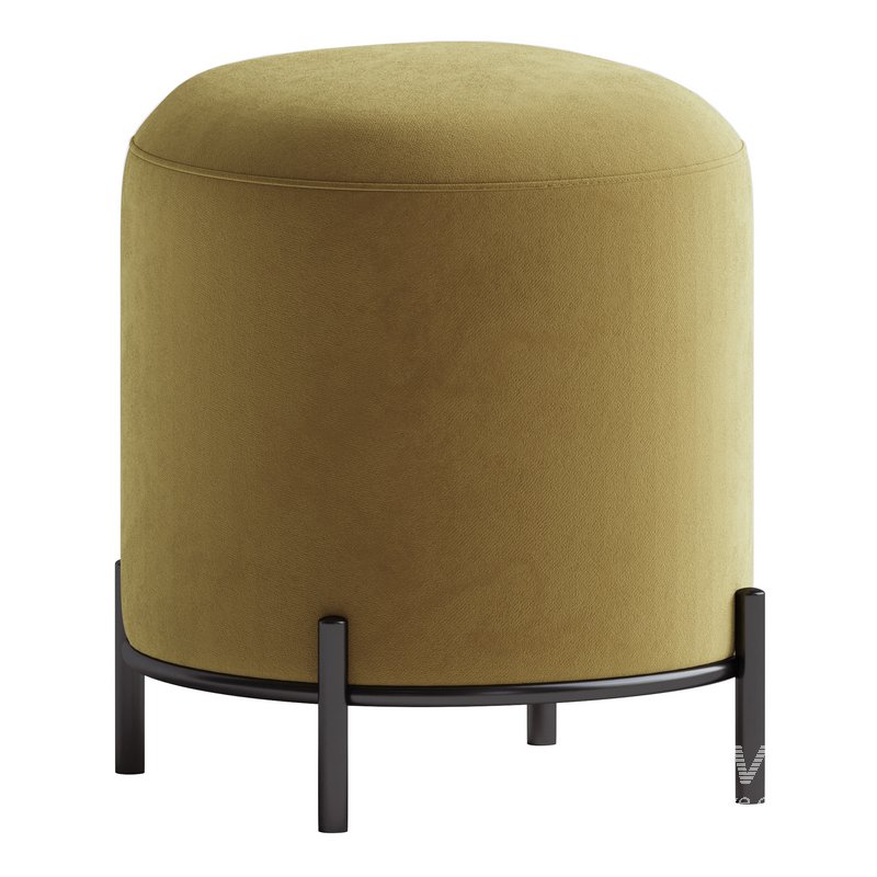 Soft pouf on metal legs - Image 2
