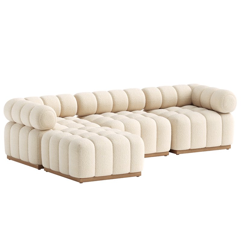 Roma Outdoor 3 Piece Sectional With Ottoman - Image 2