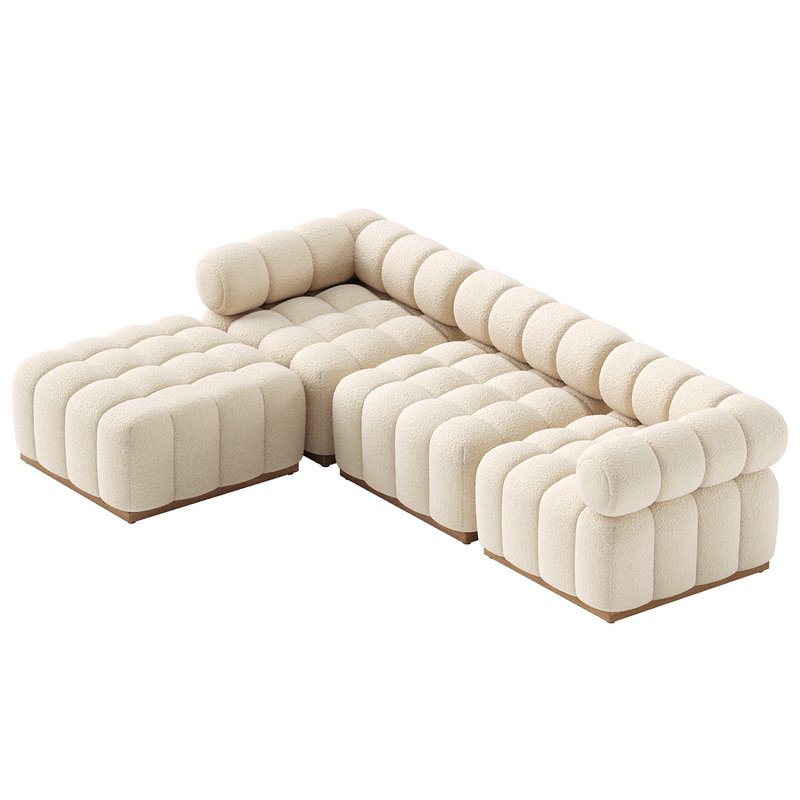 Roma Outdoor 3 Piece Sectional With Ottoman - Image 3
