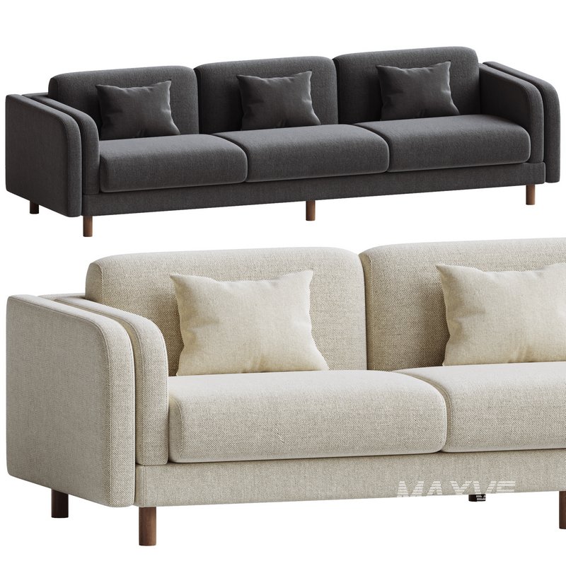 Pershing Curved Arm 104 Sofa - Image 3