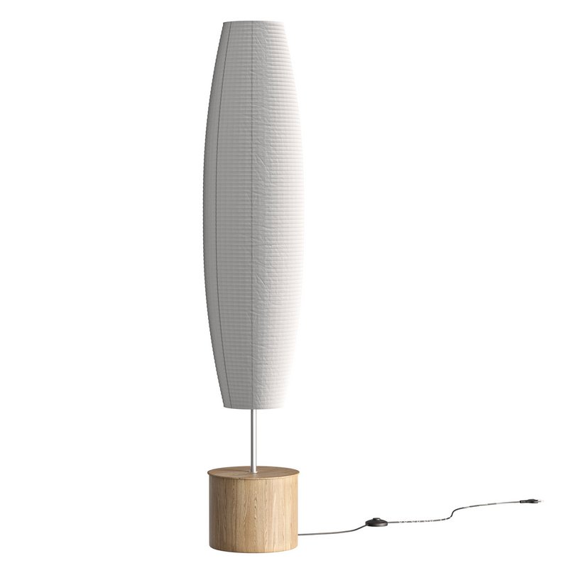 ACCORDION SPRING WOOD PAPER FLOOR LAMP BODY COLOR CREAM - Image 3
