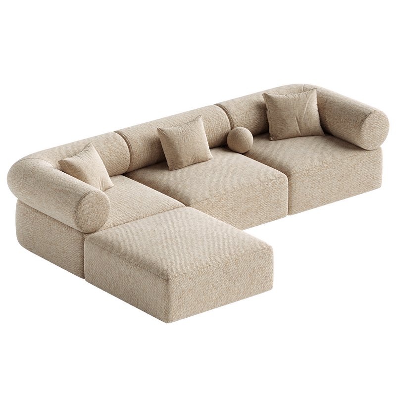 Zia 4PC Modular Reversible Chaise Sectional Sofa - Image 2