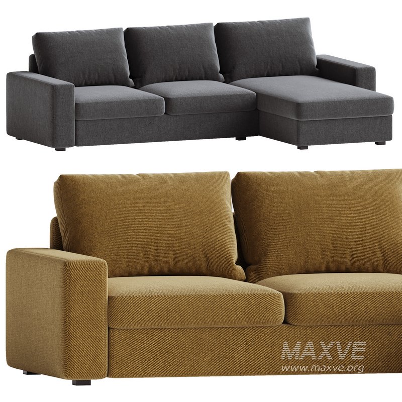 KIVIK 3 seater sofa white - Image 3
