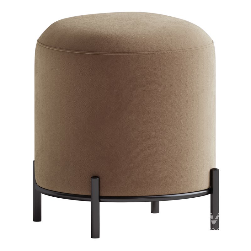 Soft pouf on metal legs - Image 4