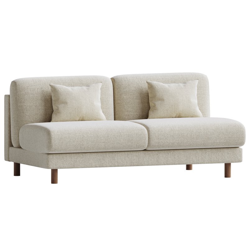Pershing Curved Armless Loveseat - Image 3