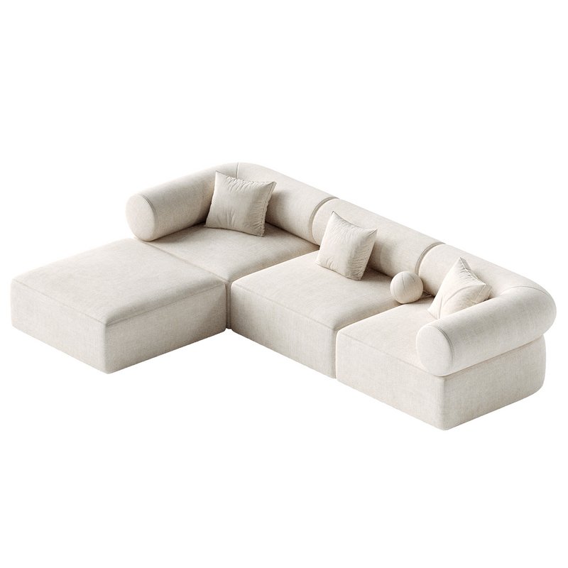 Zia 4PC Modular Reversible Chaise Sectional Sofa - Image 4