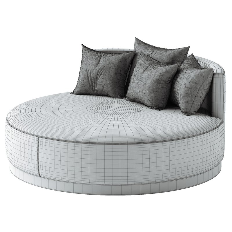 Upholstered round chaise - Image 4