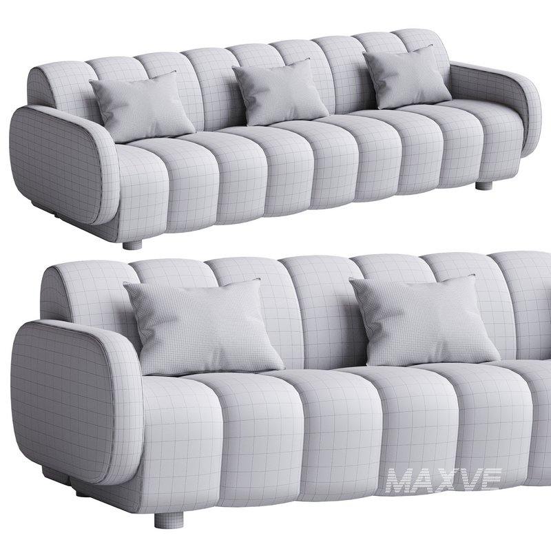Channel Tufted Retro Sofa - Image 3