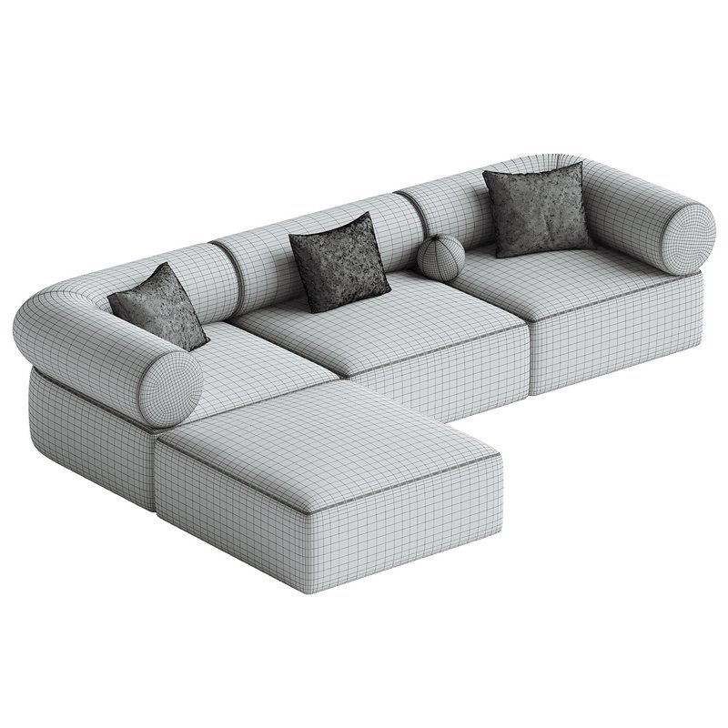 Zia 4PC Modular Reversible Chaise Sectional Sofa - Image 3