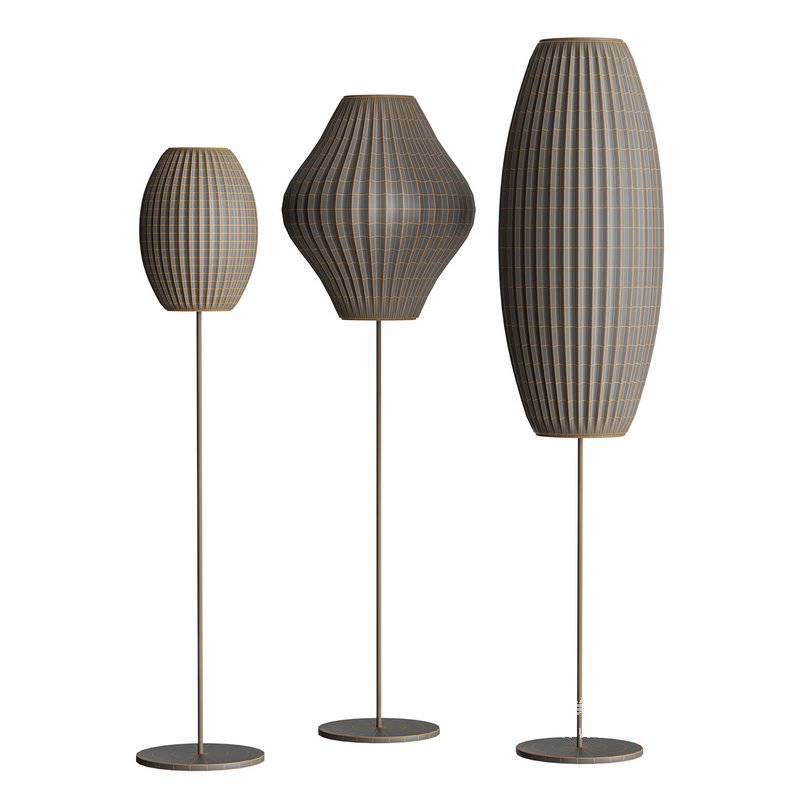 Bubble Lotus Floor Lamp. Herman Miller. Nelson. Cigar - Image 6