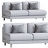 Pershing Curved Armless Loveseat - Thumbnail 4